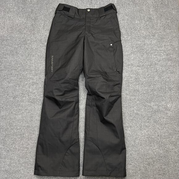 Salomon Clima Pro Ski Snow Pants Small Black Waterproof Insulated Mens Winter - Picture 1 of 12